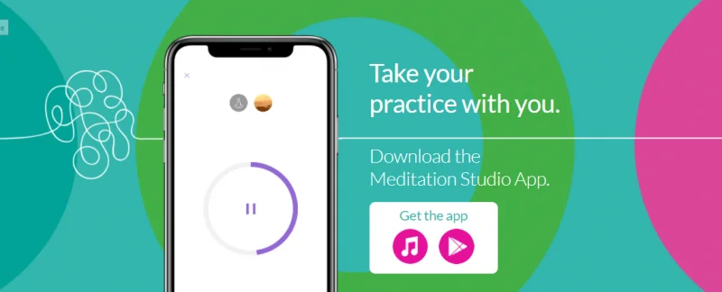 an image showing the download pages for Meditation Studio